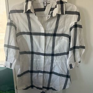 Derek Lam Black and White Plaid Shirt